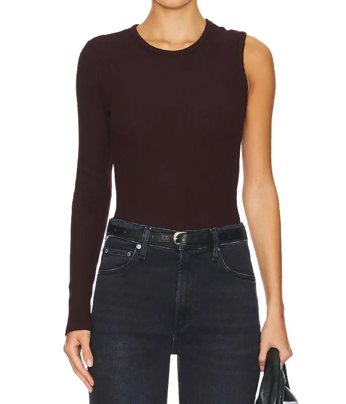 Fellina One Sleeve Top In Burgundy