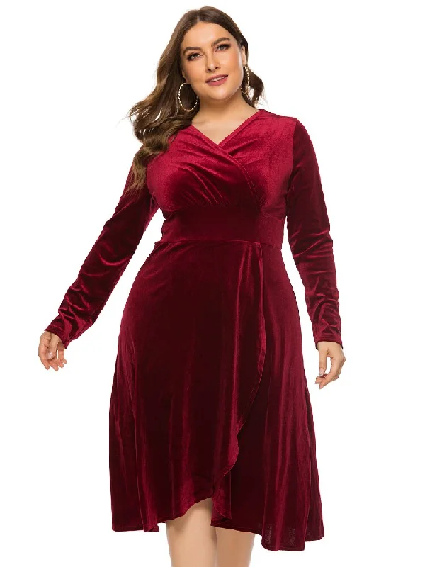 Velvet Long sleeve Party Dress