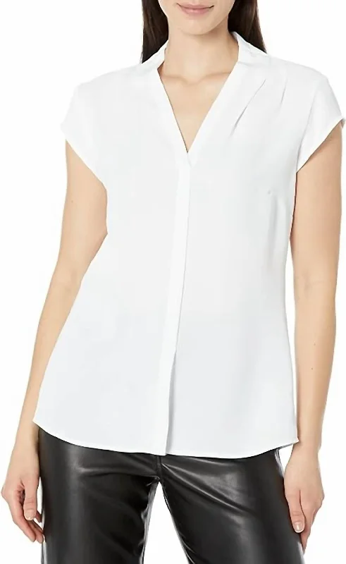 Cap Sleeve Day To Night Top In Paper White