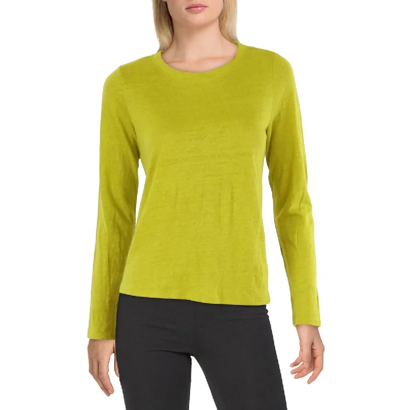 Womens Linen Long Sleeves Pullover Top