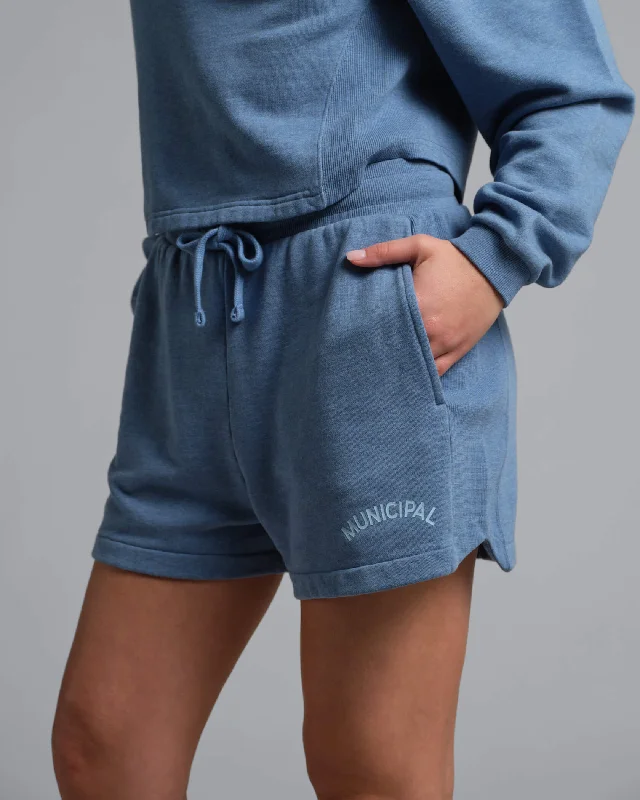 Municipal Women's Hang Back Fleece Shorts - DENIM