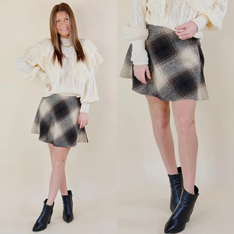 Fireside Talks Plaid Skirt in Black Mix