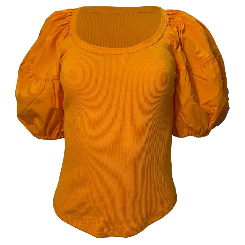 Ulla Johnson Harlowe Pullover in Orange Cotton