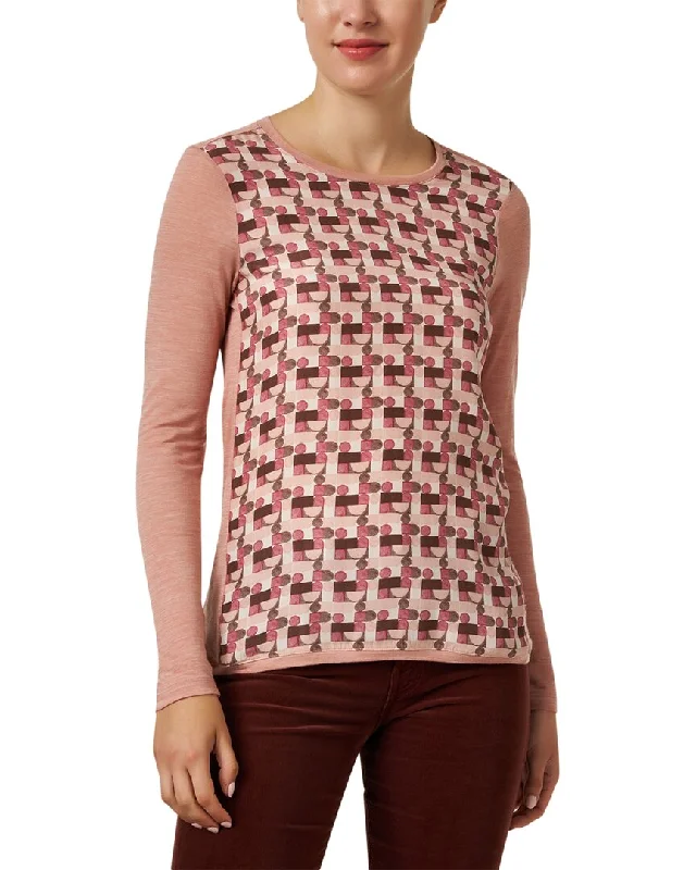 Why Ci Print Panel Wool-Blend Top