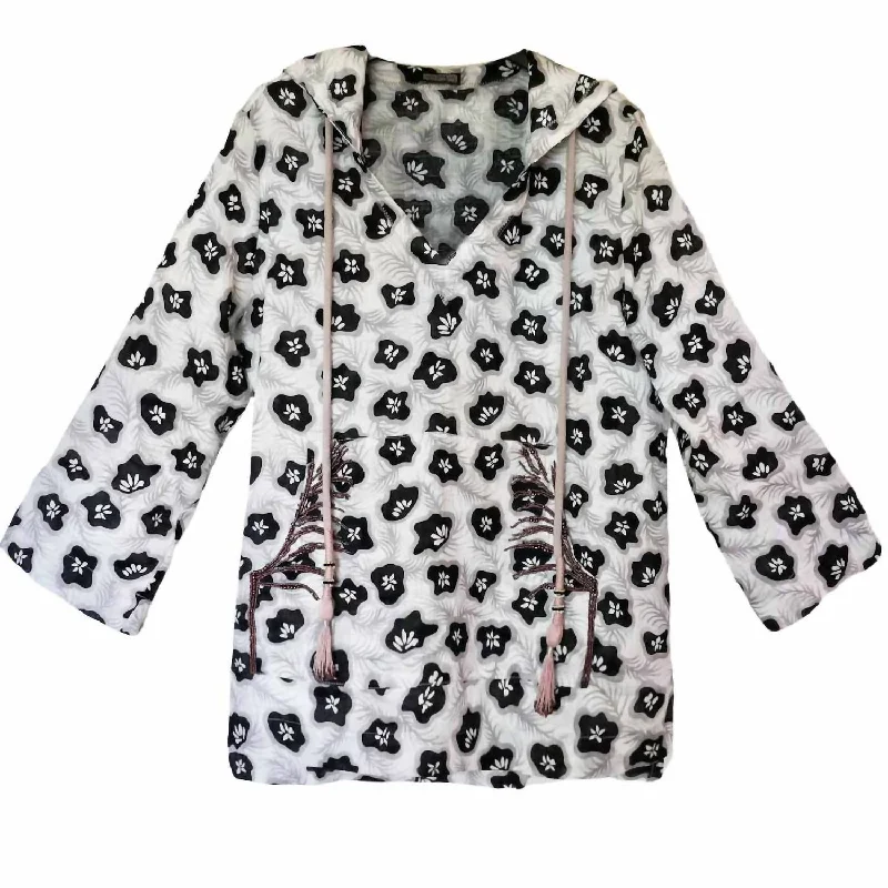 Camo Flower Pullover In Black Multi