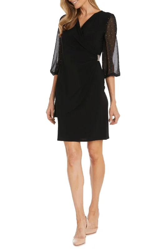 R&M Richards 1531 - Studded Sleeve Short Dress Discount Extravaganza