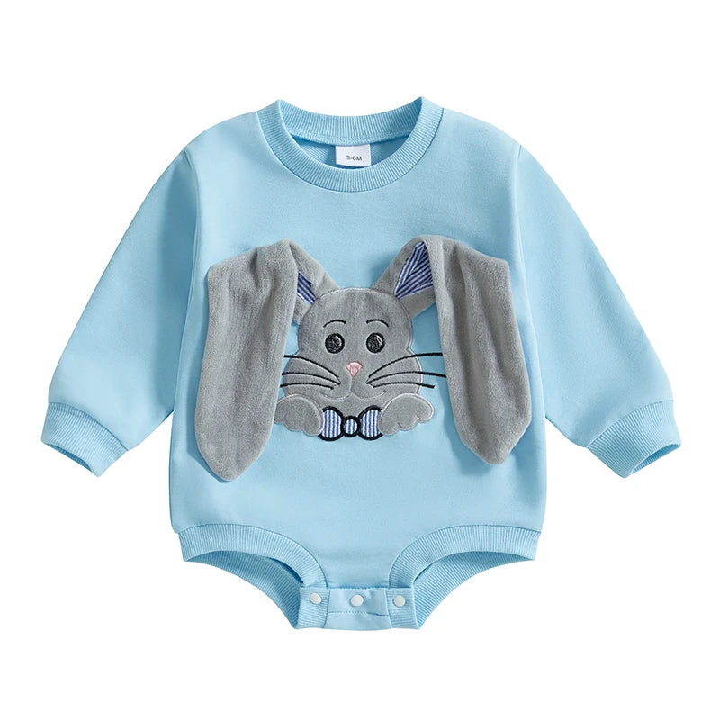 GRAY BUNNY Long-Sleeve Onesie