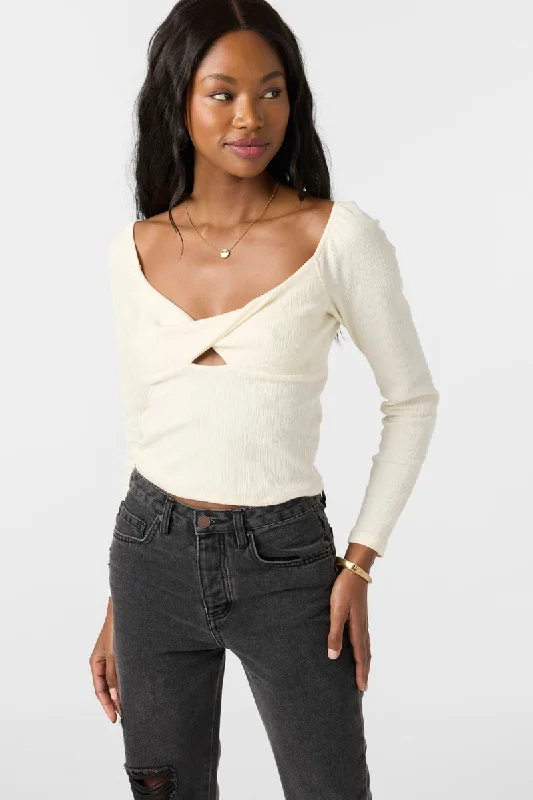 ONeill KRISTINA LONG SLEEVE TOP - WINTER WHITE