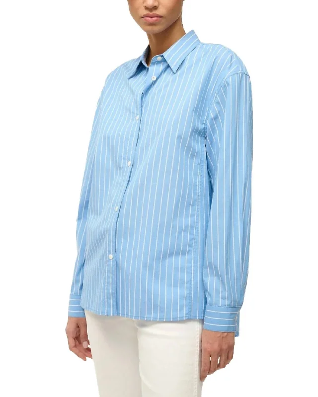 Kelly Shirt In Azure Pinstripe