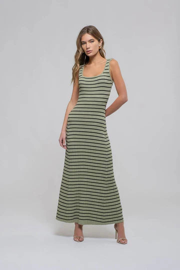 Chic Style, Always In Vogue Olive Ribbed Maxi