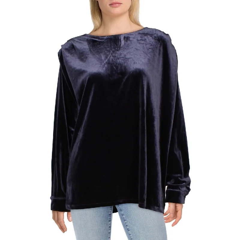 Womens Velvet Long Sleeves Pullover Top