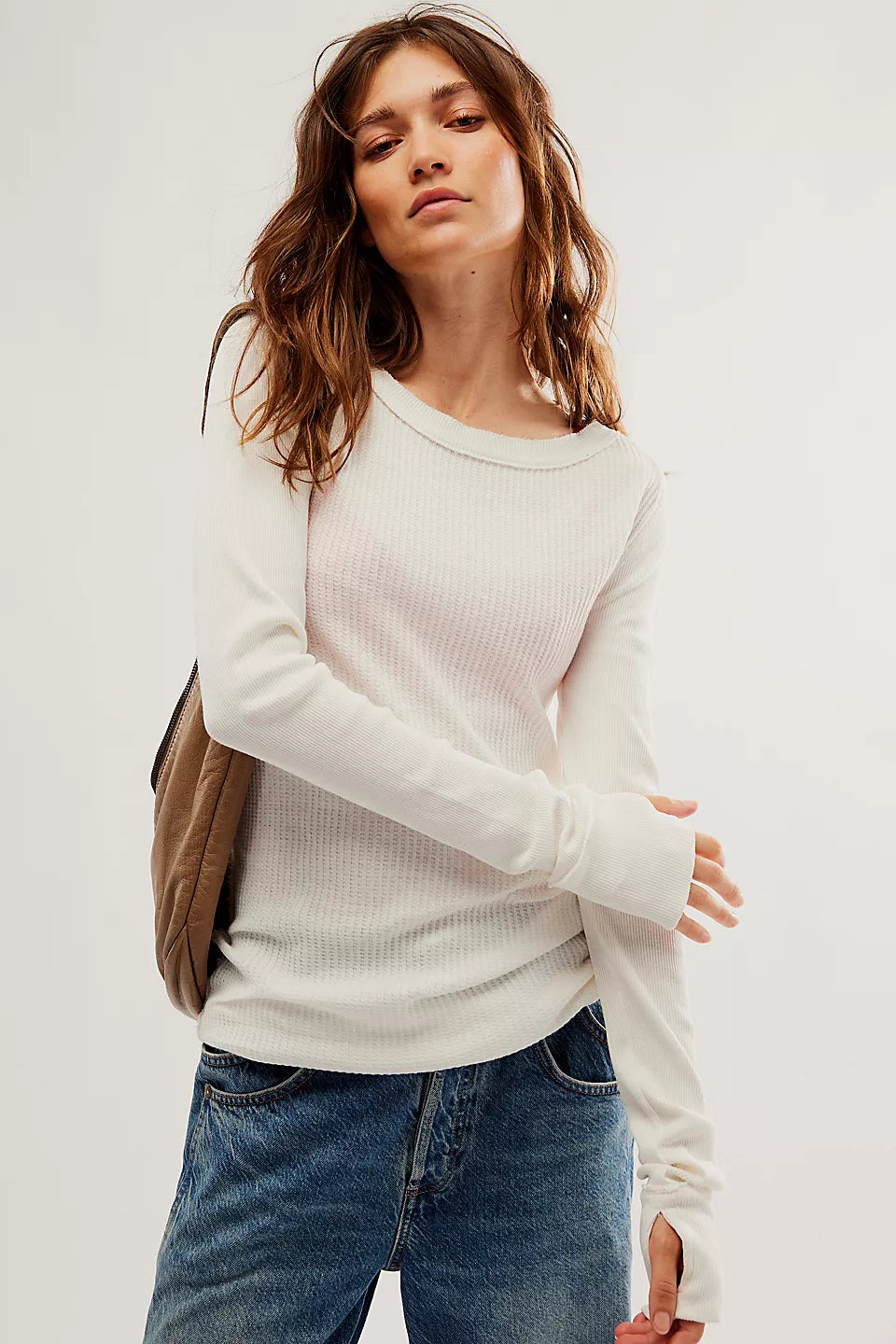 Free People Care FP Honey B Crew Neck - IVORY