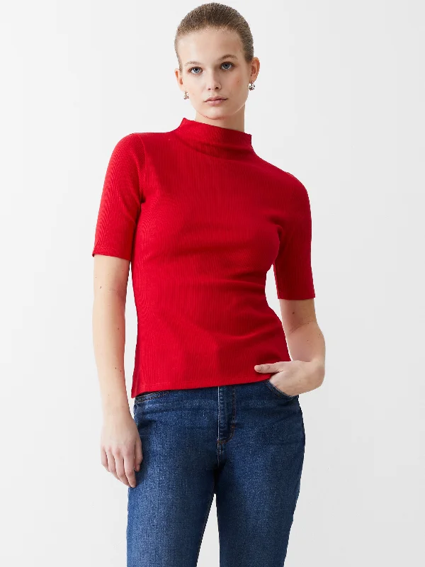 Ribbed Turtle Neck Top