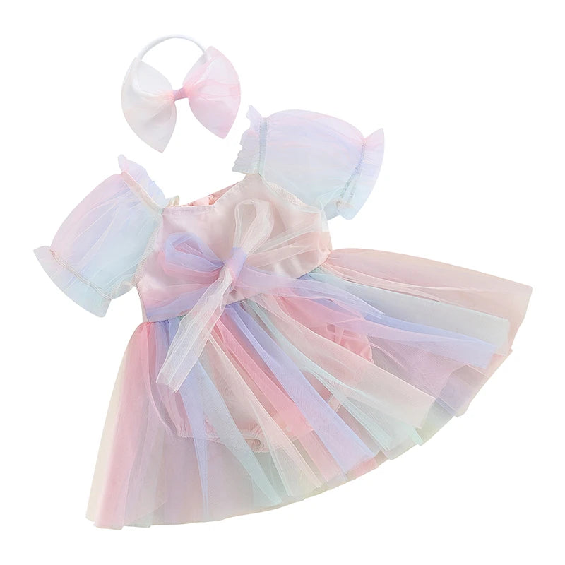 SHILOH Tulle Rainbow Romper