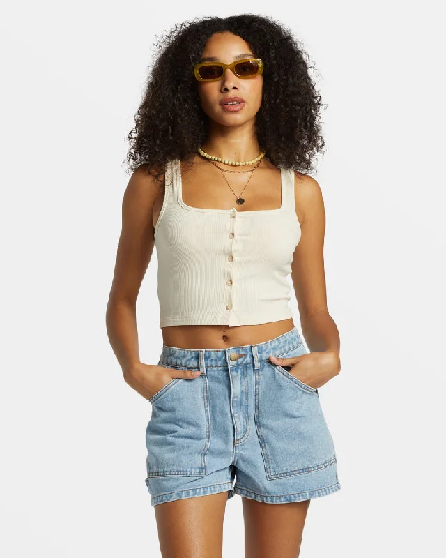 Billabong Leia Carpenter Denim Shorts - SOFT BLUE