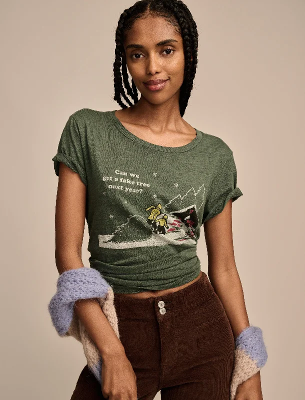 Lucky Brand Women's Can We Get A Fake Tree Next Year Classic Crew