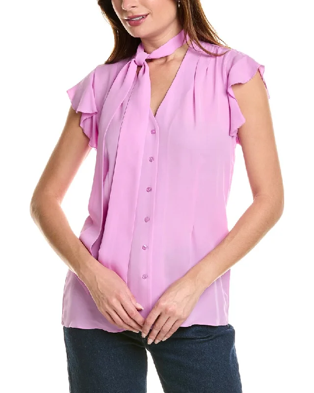 Elie Tahari Tie Silk Shirt