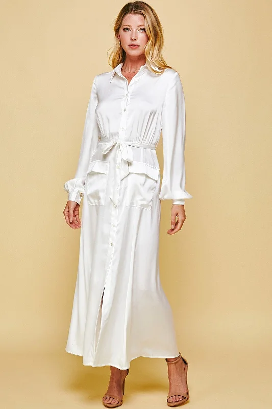 Vintage Inspired Fashion Sale Talin White Classy Maxi