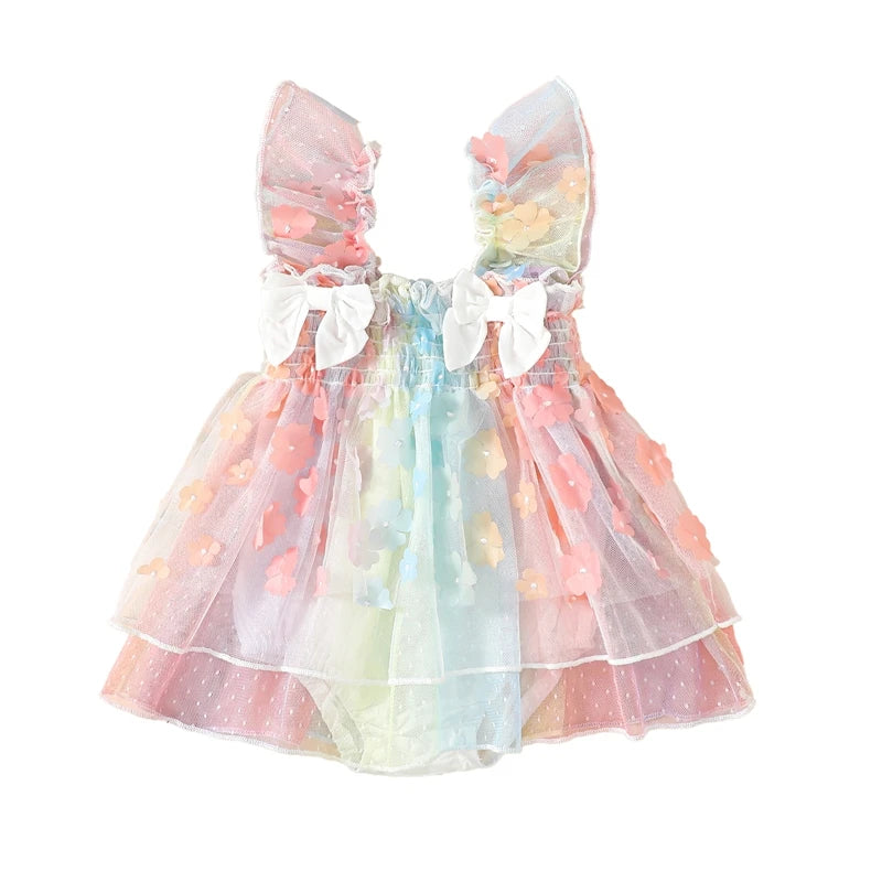 PASTEL FLOWER Tutu Romper Dress