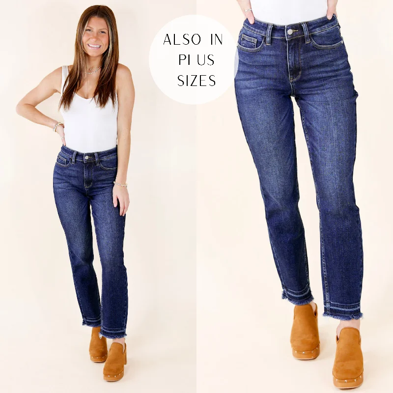 Last Chance Size 0 & 1 | Judy Blue | Spontaneous Success Released Hem Slim Fit Jeans in Dark Wash