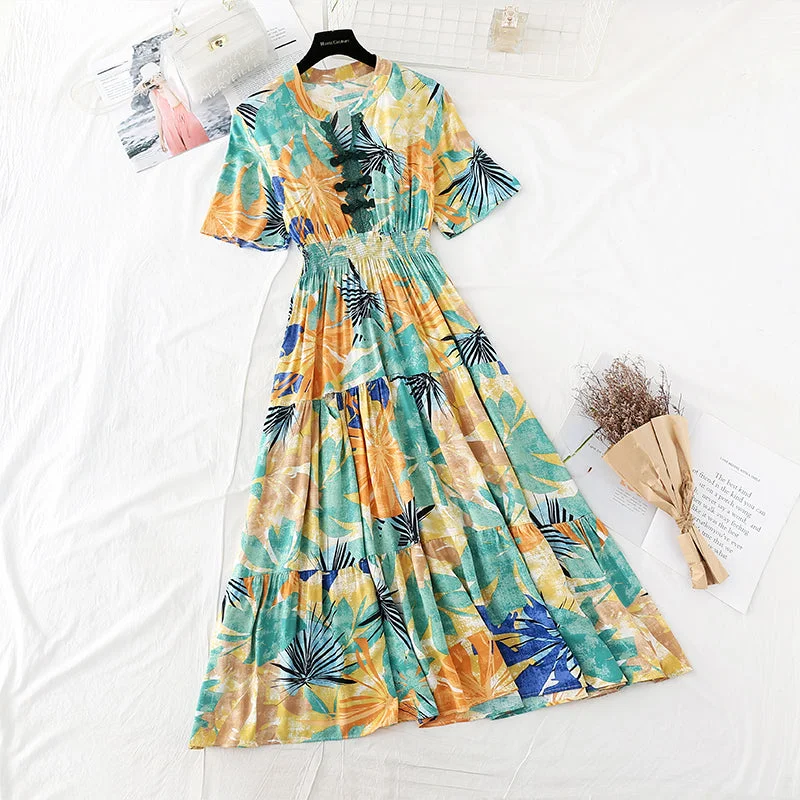 Classic Charm Korean skirt loose and thin temperament gentle long skirt  4211