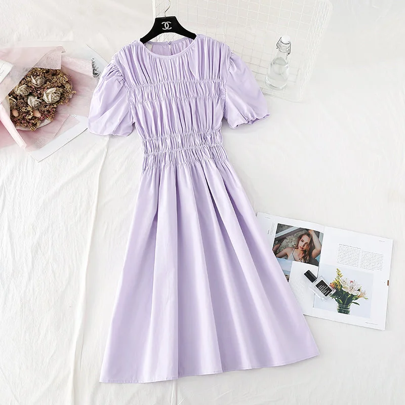 Coastal Beach - Inspired Style Narrow waist, slim temperament, bubble sleeves, small Hepburn skirt 4148 Coastal Beach - Inspired Style Narrow waist, slim temperament, bubble sleeves, small Hepburn skirt 4148