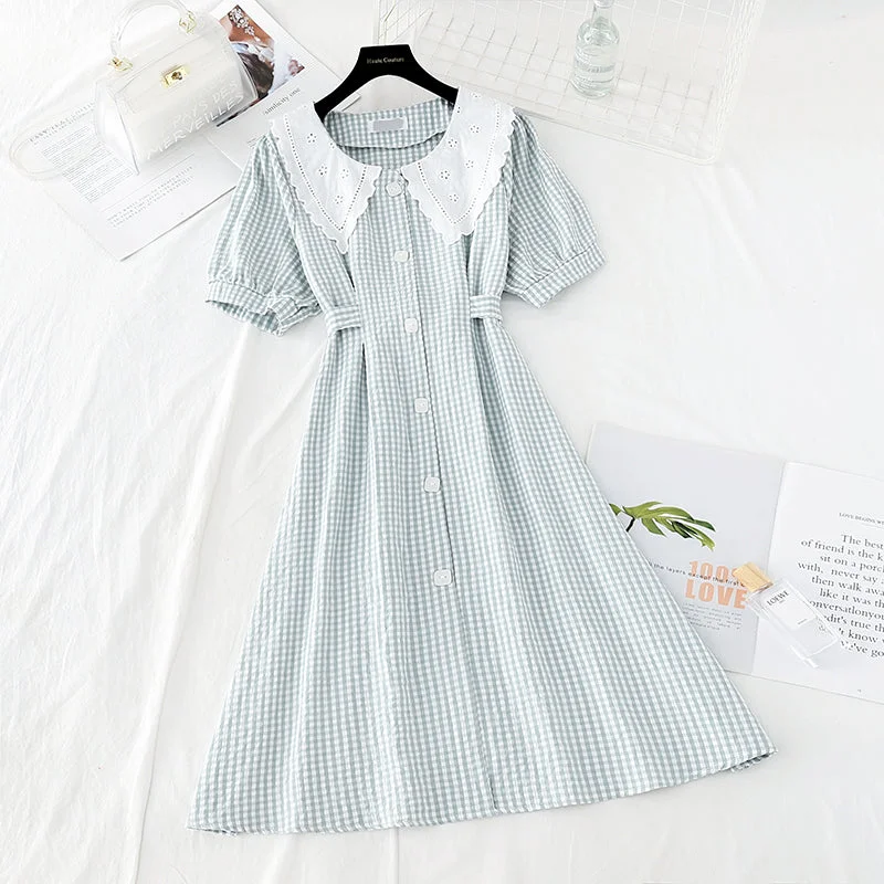 Modern Women's Fashion Doll neckline waistband shows thin temperament skirt  4183