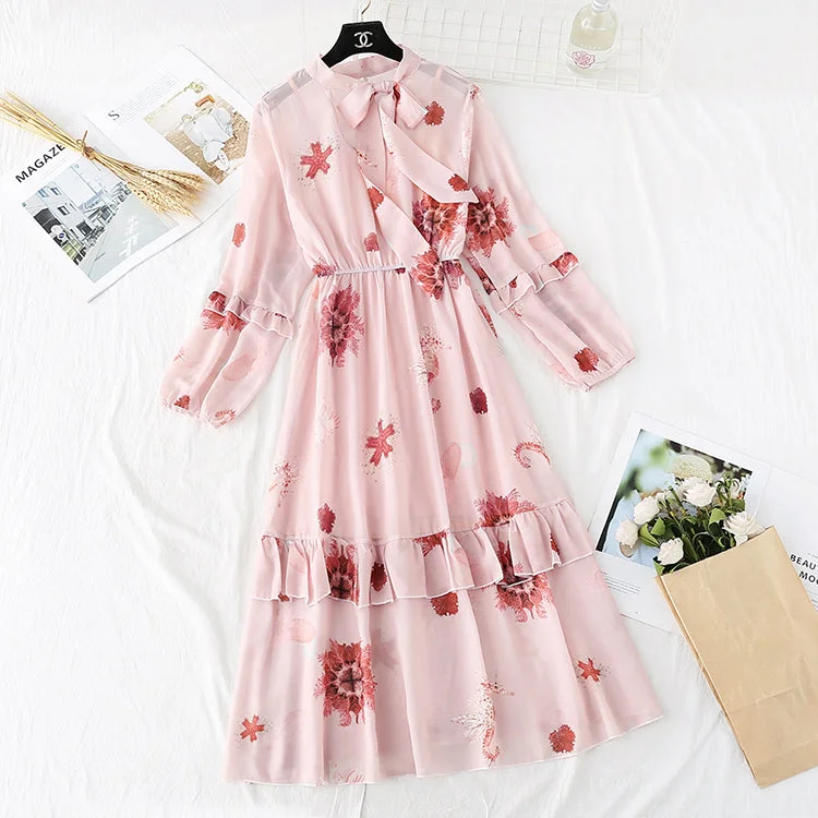 Sophisticated Cut Retro broken flower fairy super fairy series bottomed long skirt  4003