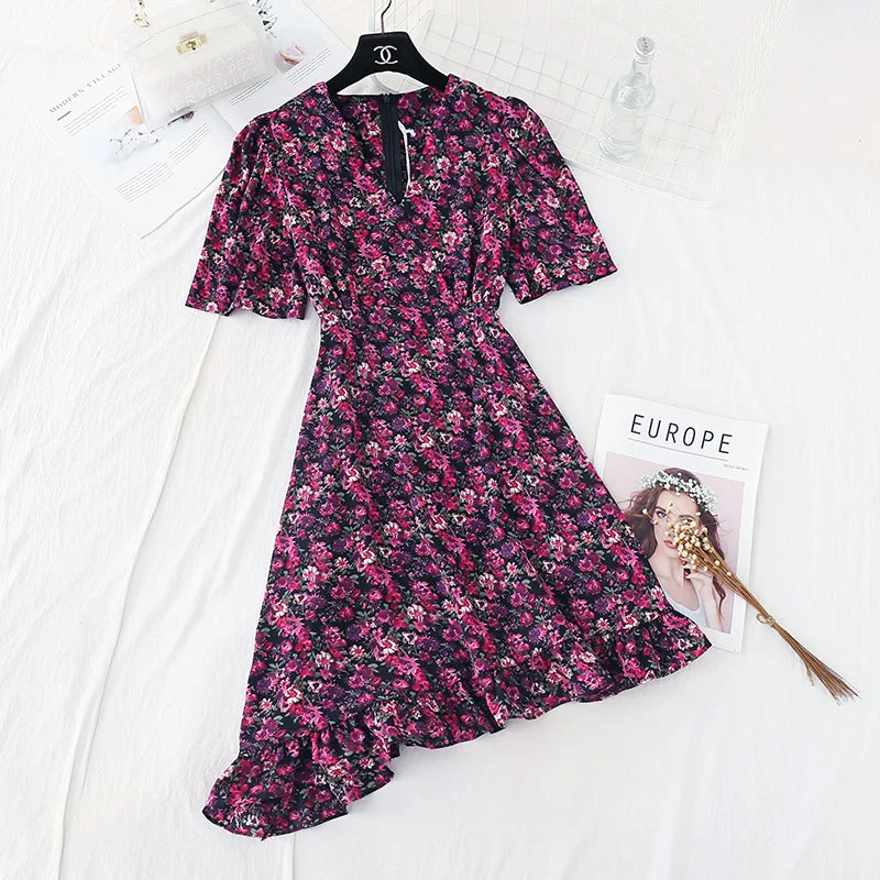 Mid Season Sale New small irregular ruffled fishtail skirt  4582