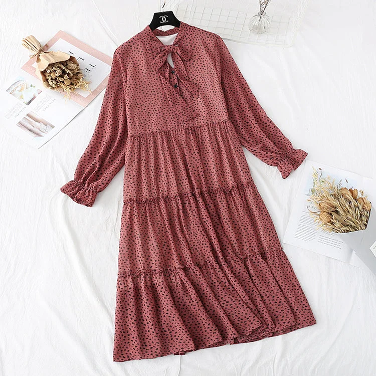 The Latest Fashion Trends French retro loose bottomed doll long skirt A-line skirt  3984