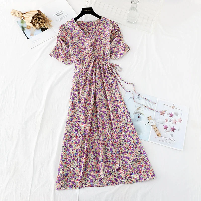 Best Deals Of The Season New gentle wind, slim waist, French Vintage Chiffon Skirt  4599
