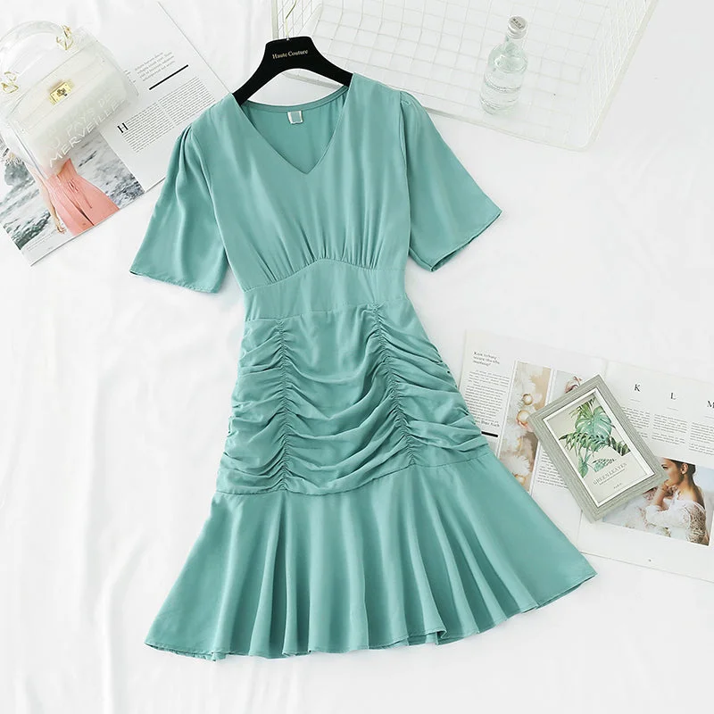 Effortless Chic Apparel The new waist is slim, and the light cooked wind lotus leaf edge fishtail skirt 4156 Effortless Chic Apparel The new waist is slim, and the light cooked wind lotus leaf edge fishtail skirt 4156