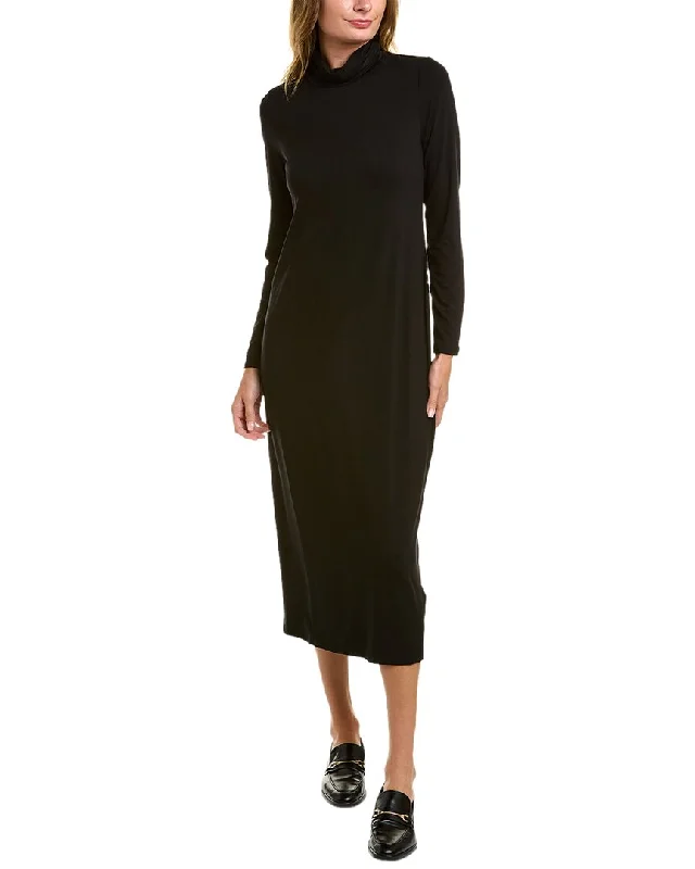 EILEEN FISHER Scrunched Turtleneck Midi Dress