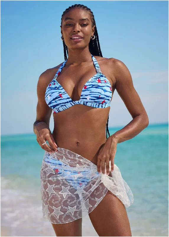 Wrap Mesh Cover-Up Skirt - Shining Sea