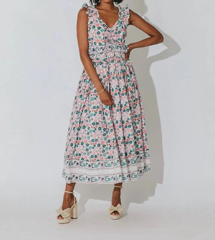 Lorelai Ankle Dress In Wildflower