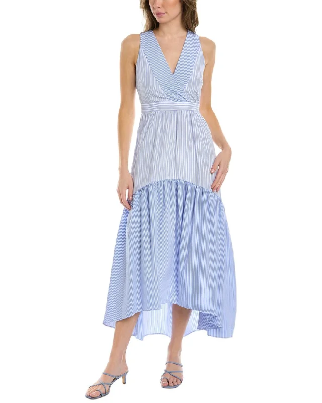 MAISON TARA Striped Midi Dress