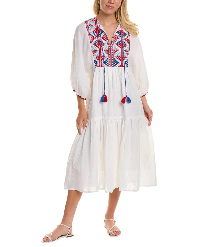 Ro's Garden Embroidered Linen Dress