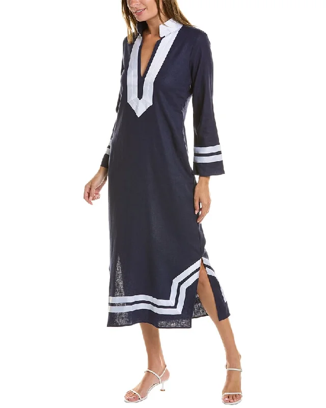 Sail to Sable Classic Linen-Blend Maxi Dress