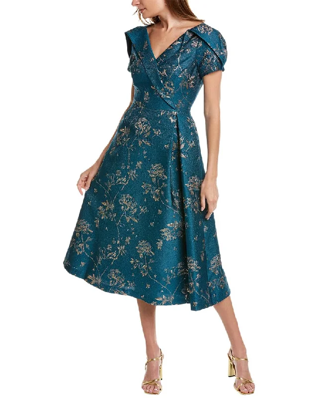 Teri Jon by Rickie Freeman Jacquard A-Line Dress