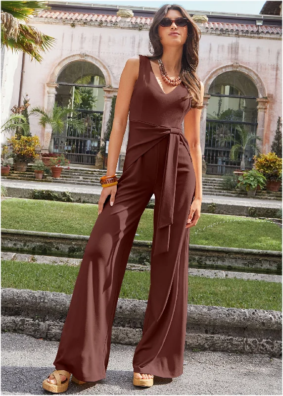 Wide Leg Jumpsuit - Auburn