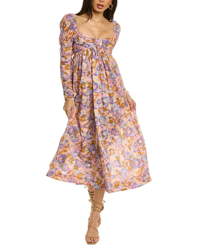 Zimmermann Violet Twist Front Midi Dress