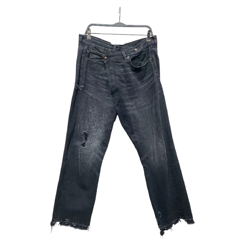 R13/Straight Pants/31/Denim/BLK/fold over denim