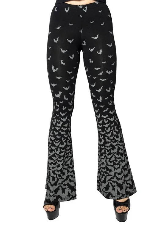 Bat Repeat Gradient Flare Leggings