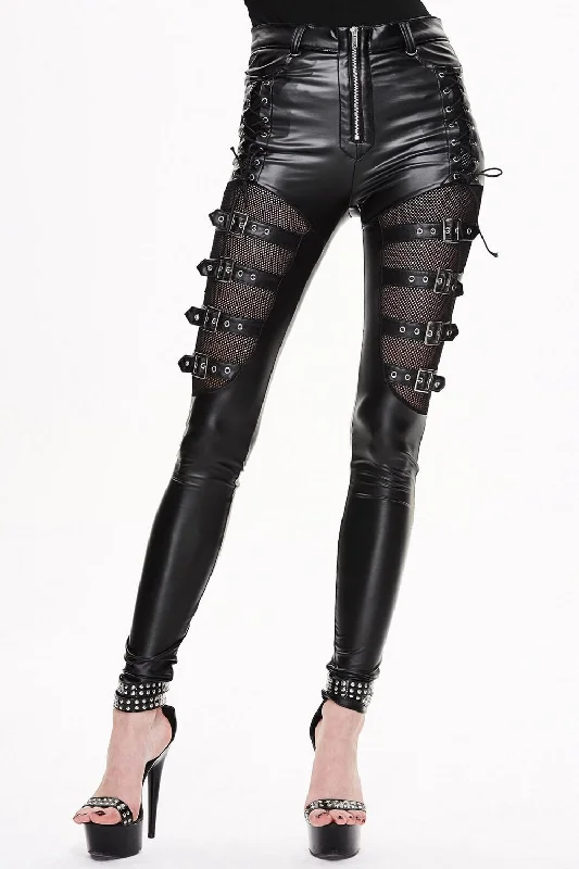 Black Christening Leather Pants