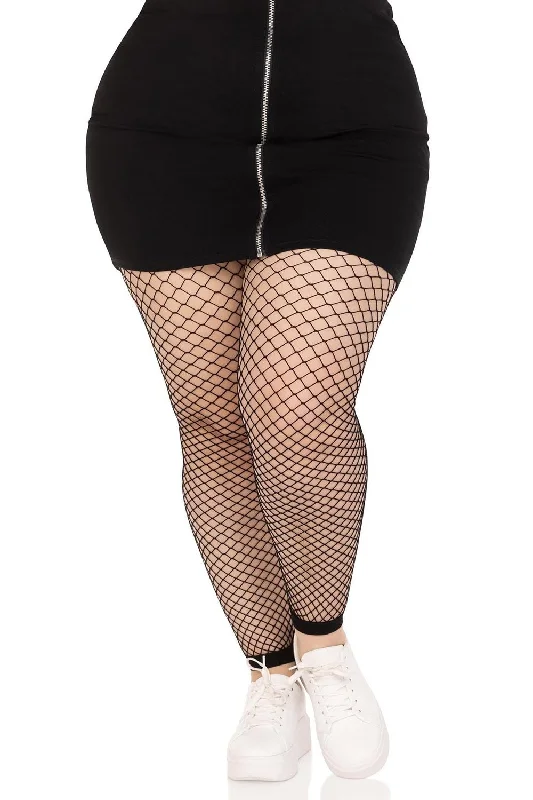 Evermore Footless Fishnet Leggings [PLUS SIZE]