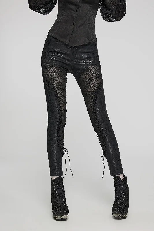 Moonsorrow Lace-Up Gothic Skinny Pants