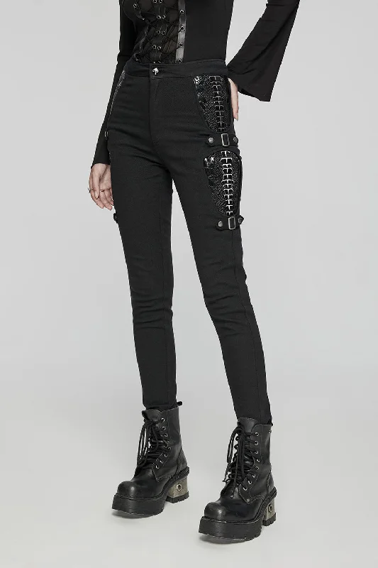 Punk Snakeskin Skinny Jeans