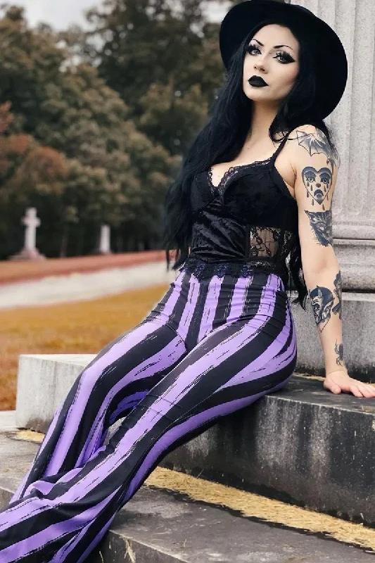 Purple and Black Striped Hellz Bellz Flares [BLACK/PURPLE]